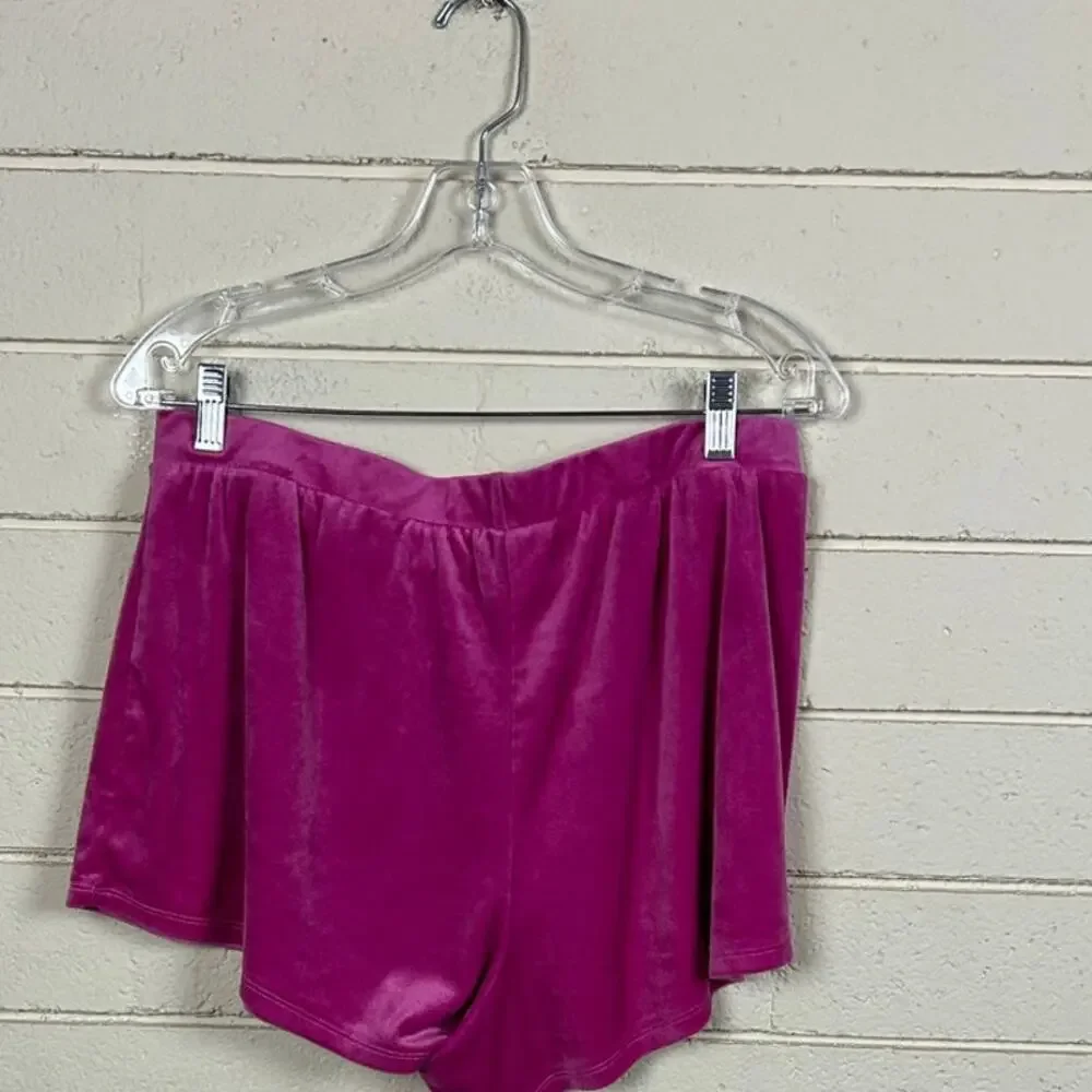 Steve Madden Pink Rhinestone Logo velour pajama size L/XL